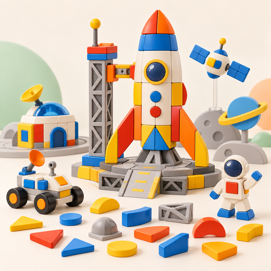 Noreviw™ SpaceDock Rocket Construction Set