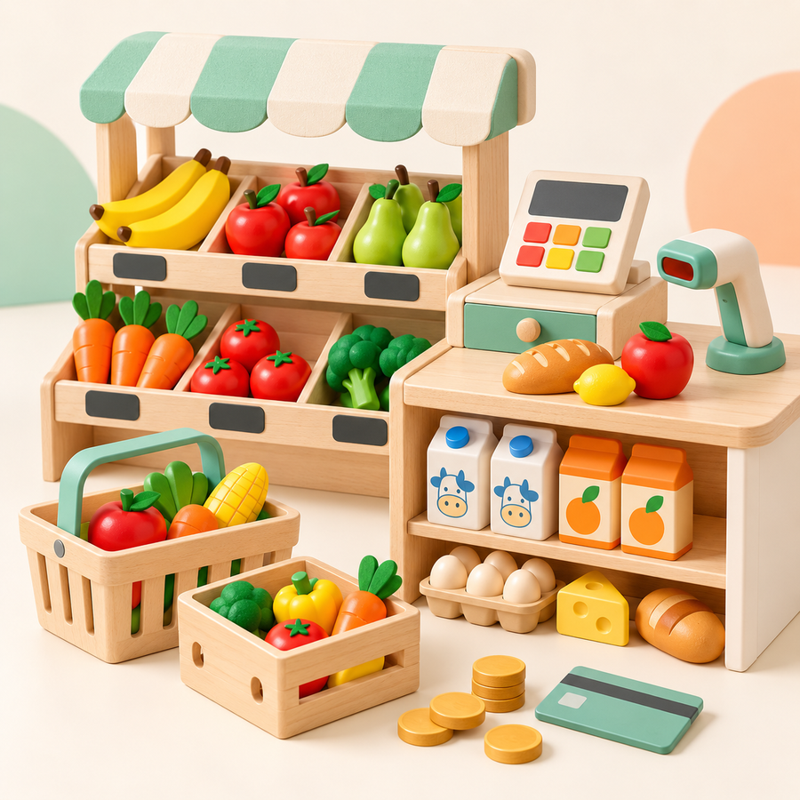 Noreviw™ MiniMarket Pretend Grocery Set
